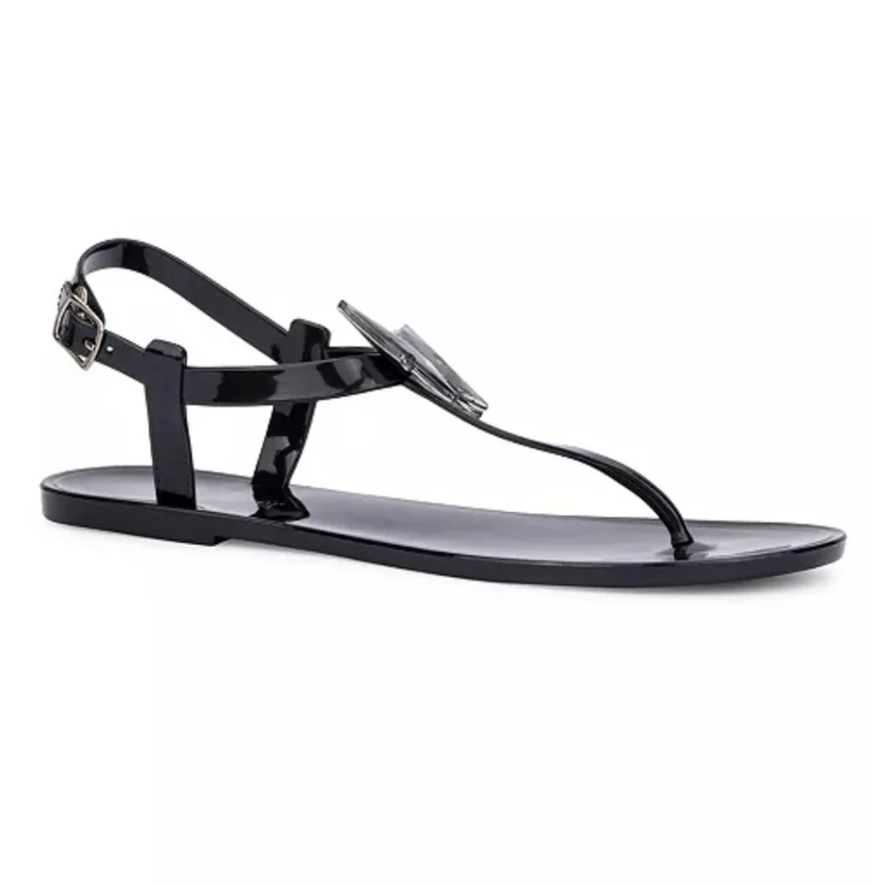 Olivia Miller Crystal Black Butterfly Jelly Thong Flip Flop Sandal 10 M
